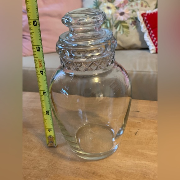 Clear glass lidded apothecary ginger jar - Picture 2 of 4